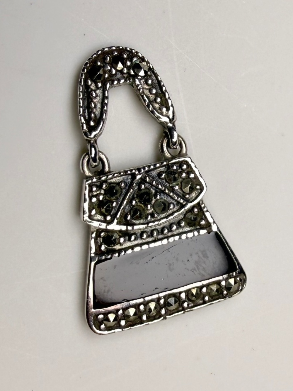 Vintage Sterling Silver Handbag Pendant